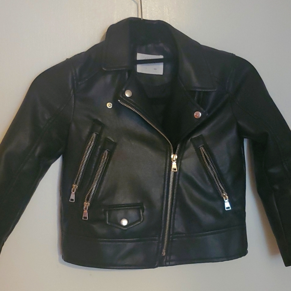Girls black Zara motorcycle jacket